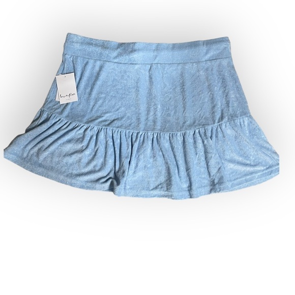 Love, Fire Trendy Plus size Terry Ruffled Mini Skirt - Picture 3 of 4